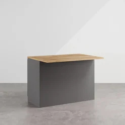 Isola cucina centrale 125x90cm antracite piano rovere Gourmet