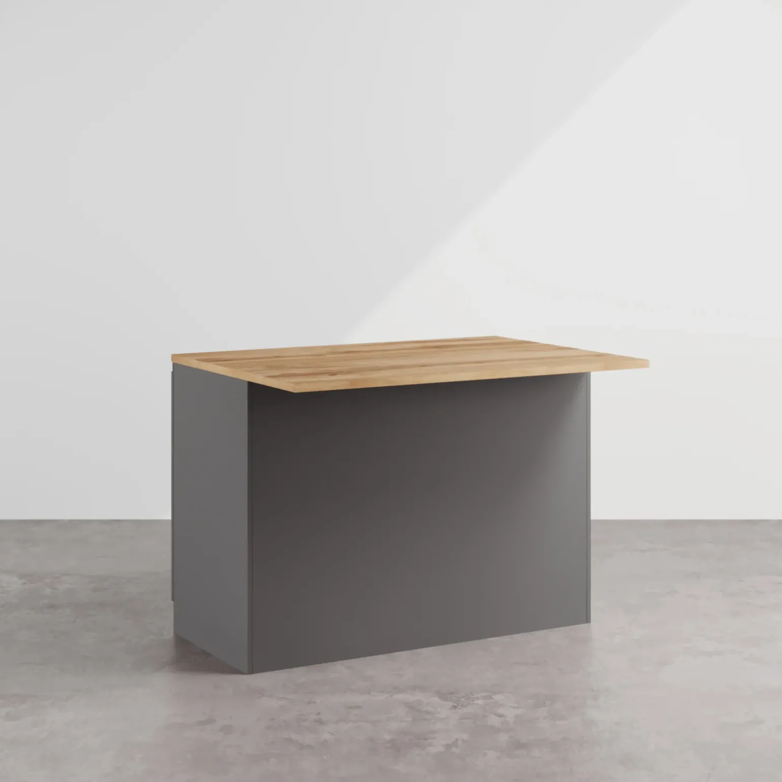 Isola cucina centrale 125x90cm antracite piano rovere Gourmet