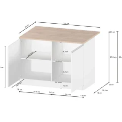 Isola cucina centrale 125x90cm antracite piano rovere Gourmet