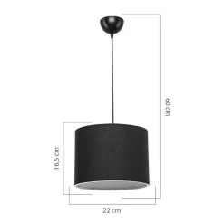 Lampadario 22x60cm da soffitto moderno nero Frabosa
