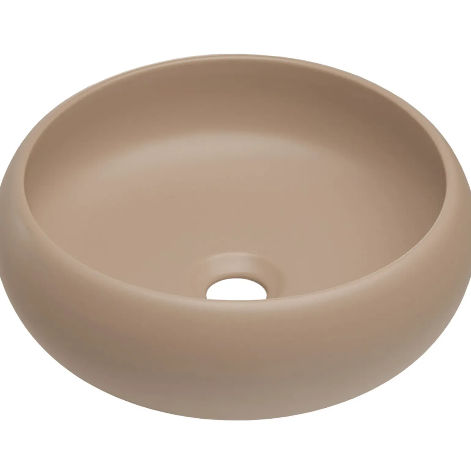 Lavabo bagno da appoggio 36x36cm ceramica beige cappuccino Roll