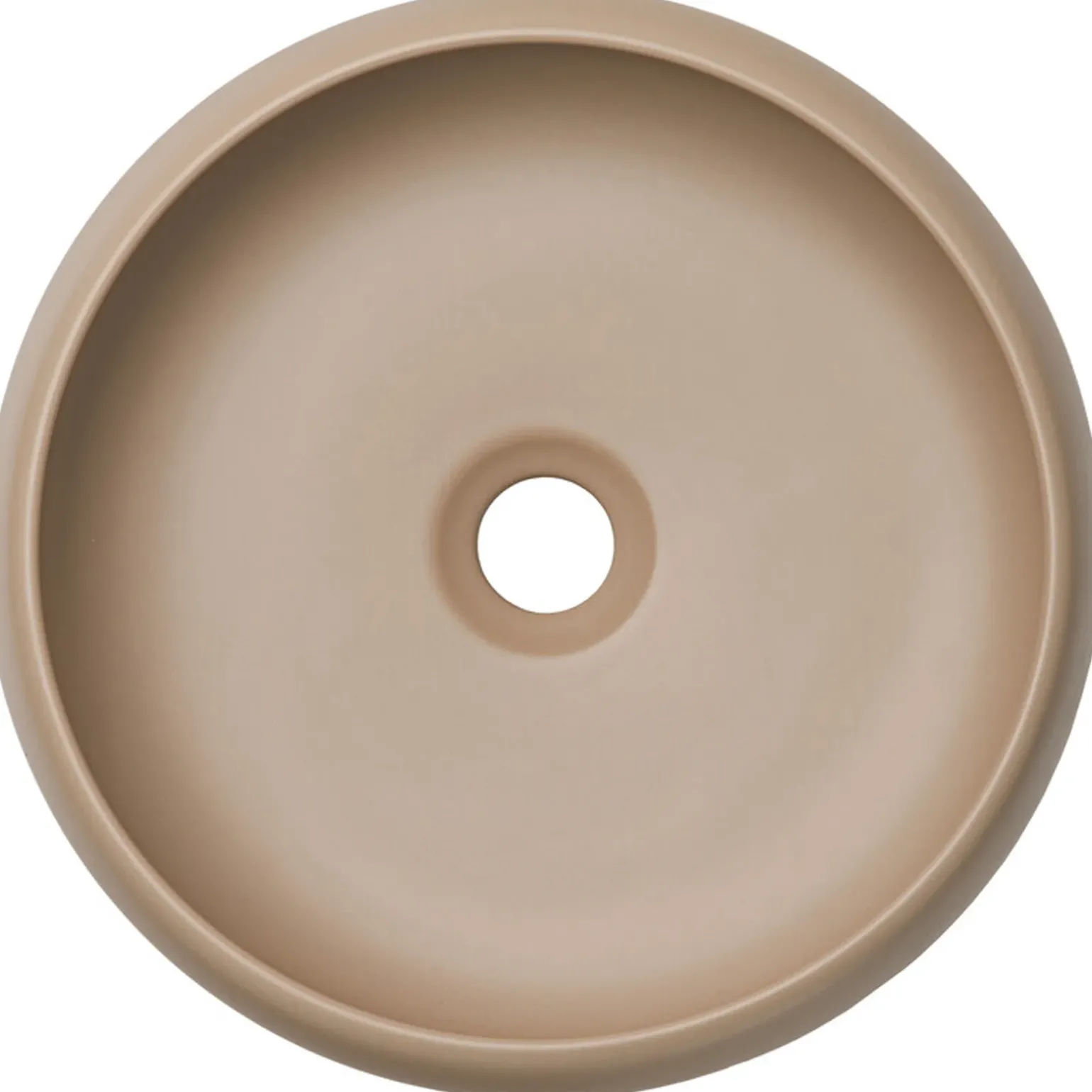 Lavabo bagno da appoggio 36x36cm ceramica beige cappuccino Roll
