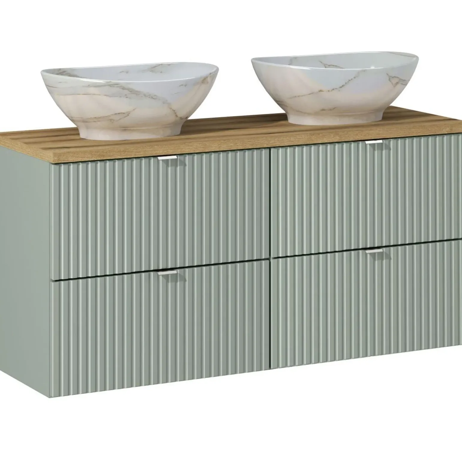 Lavabo bagno da appoggio 41x33cm ceramica bianco effetto marmo Marmy