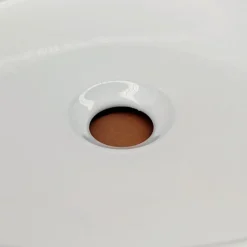 Lavabo bagno da appoggio rotondo Ø36cm in ceramica bianco lucido Linkuva