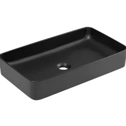 Lavabo bagno da appoggio 61x34cm ceramica nero Obscur