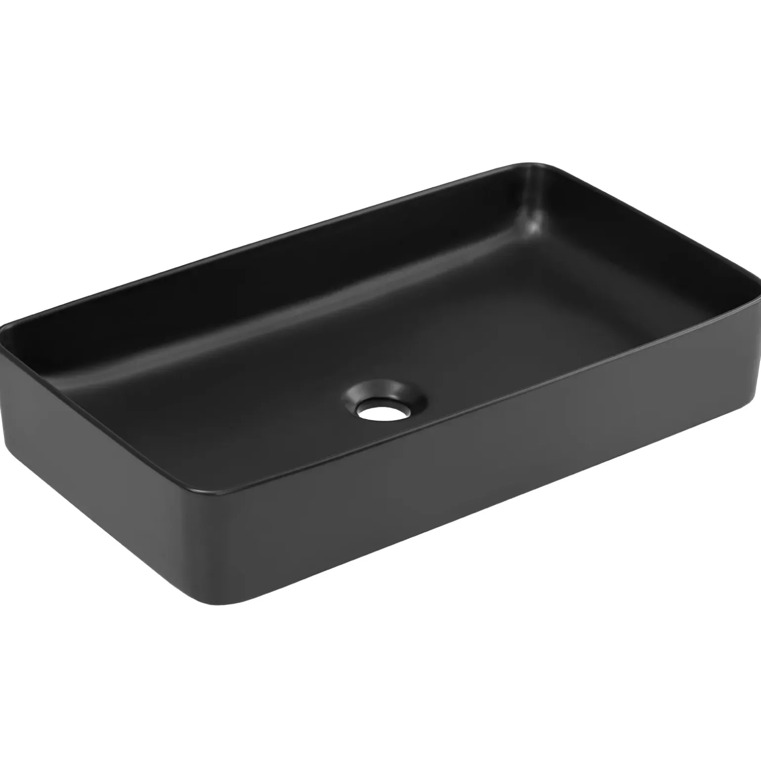 Lavabo bagno da appoggio 61x34cm ceramica nero Obscur
