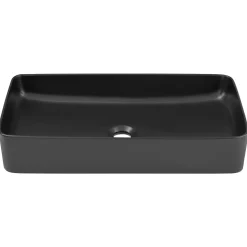 Lavabo bagno da appoggio 61x34cm ceramica nero Obscur