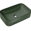 Lavabo bagno da appoggio 61x38cm ceramica verde Roundy