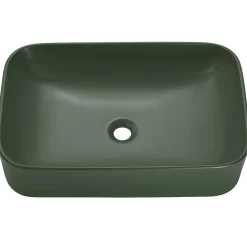 Lavabo bagno da appoggio 61x38cm ceramica verde Roundy