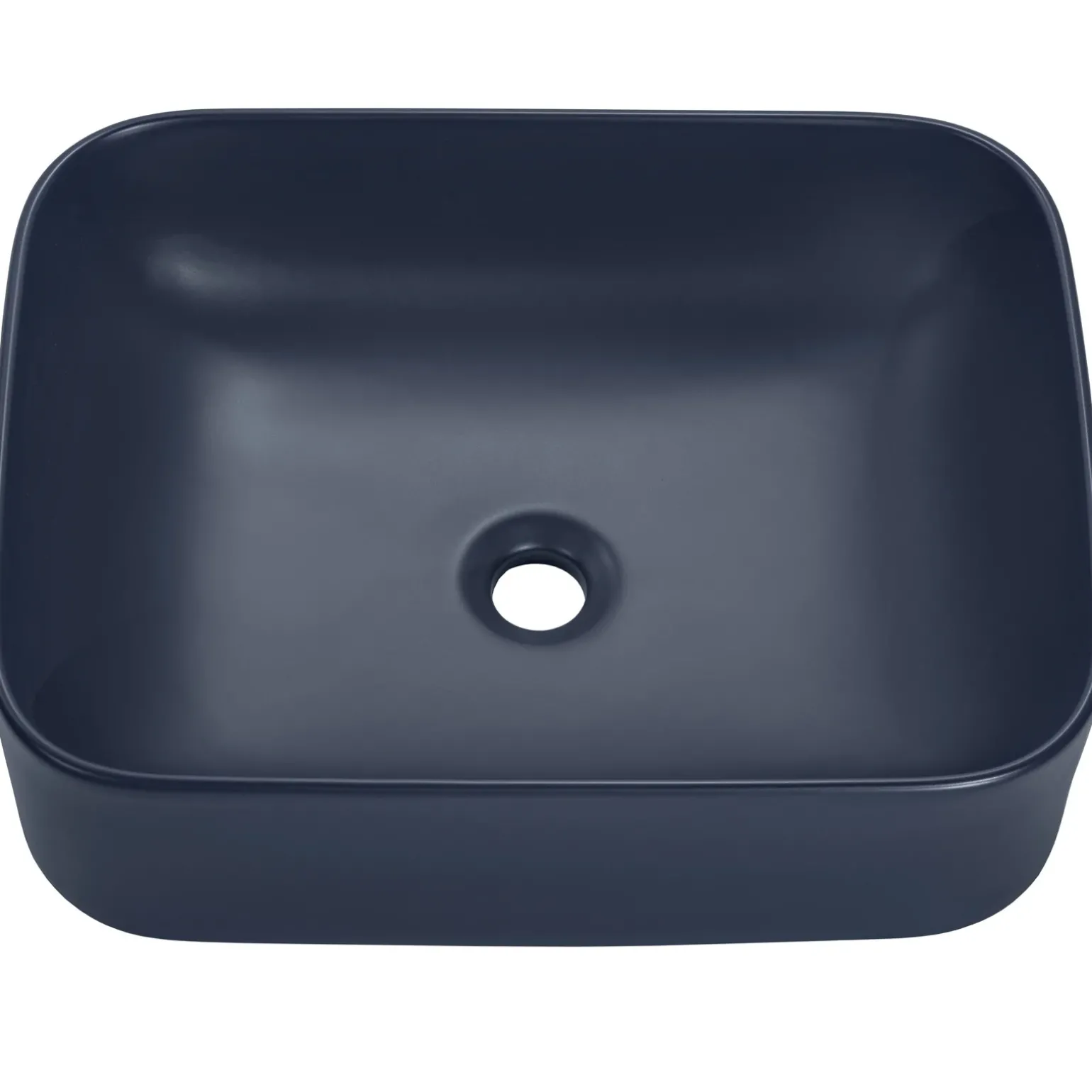 Lavabo bagno da appoggio 50x38cm ceramica blu Roundy