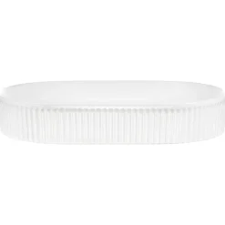 Lavabo bagno da appoggio 48x33cm ceramica bianco cannettato Griffy