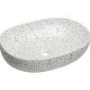 Lavabo bagno da appoggio 60x42cm ceramica bianco Pollok