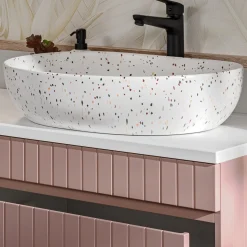Lavabo bagno da appoggio 60x42cm ceramica bianco Pollok