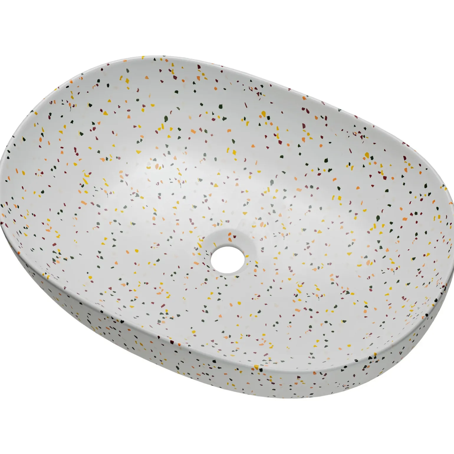 Lavabo bagno da appoggio 60x42cm ceramica bianco Pollok