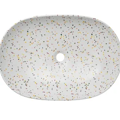 Lavabo bagno da appoggio 60x42cm ceramica bianco Pollok