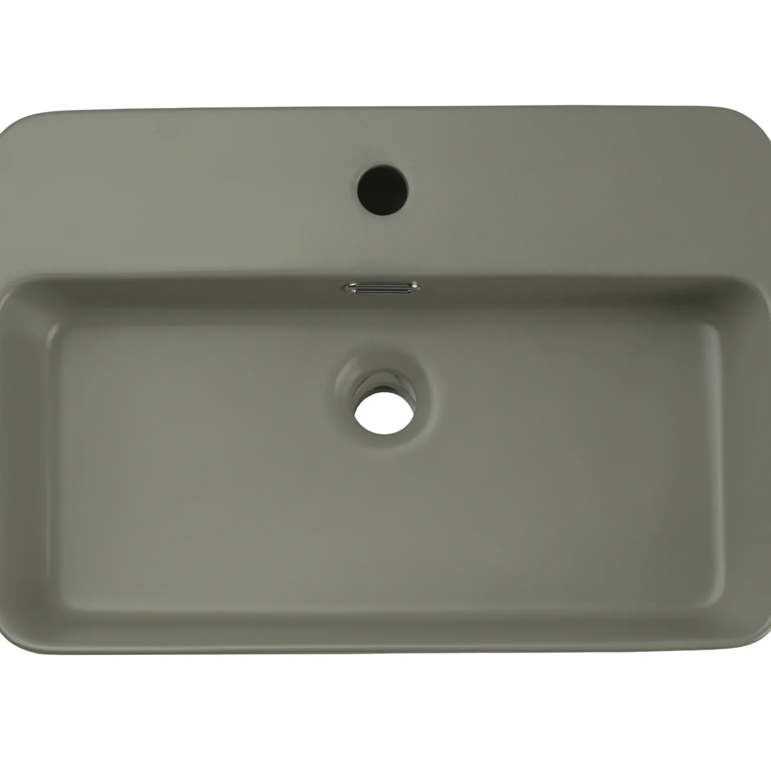 Lavabo bagno da appoggio 55x38cm ceramica verde Spigol