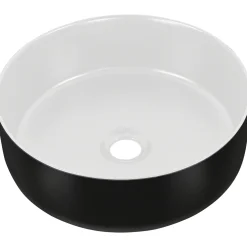 Lavabo bagno da appoggio 36x36cm ceramica nero Bolly