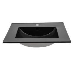 Lavabo bagno da incasso 81x46cm ceramica nera Maverick