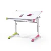 Lavagna per bambini regolabile 100x84cm bianco verde/rosa Michigan