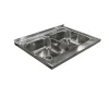 Lavello da appoggio 80x60 cm 2 vasche acciaio inox Marlow