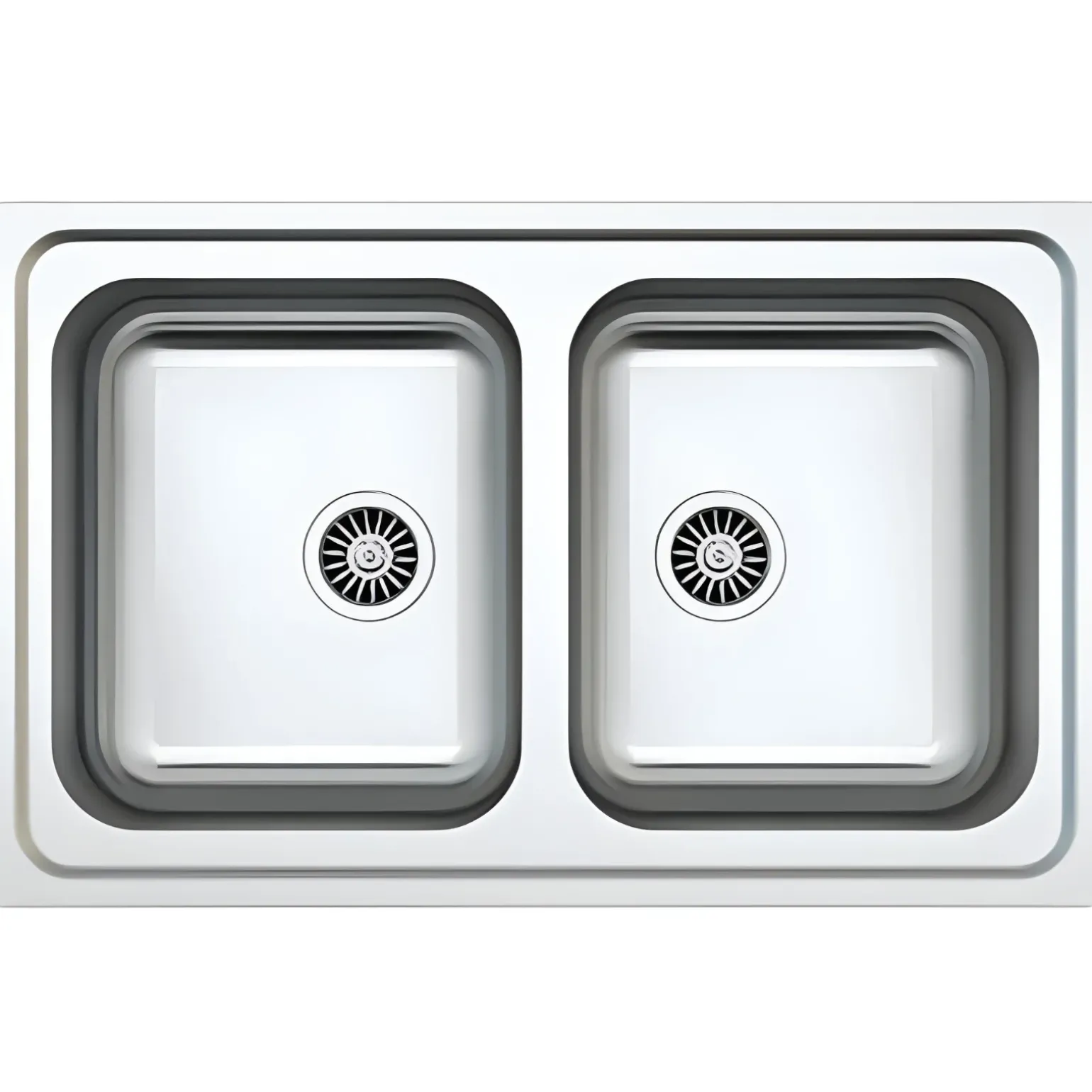 Lavello da incasso 79x50cm 2 vasche acciaio inox Tearcrom