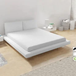 Lenzuolo francese con angoli in cotone bio 140x200cm bianco Rolla