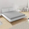 Lenzuolo francese con angoli in cotone bio 140x200cm grigio Rolla