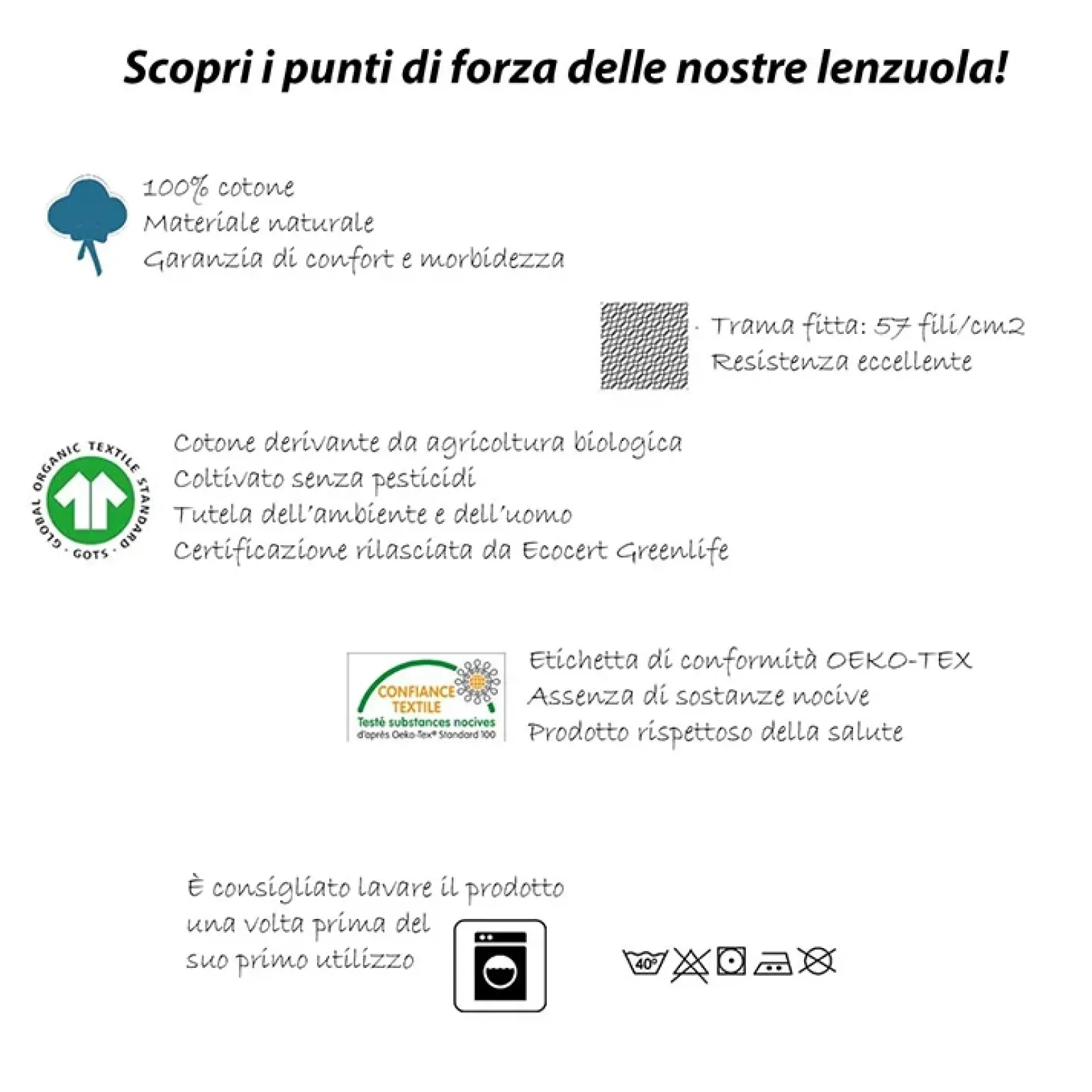 Lenzuolo oversize con angoli in cotone bio 180x200cm bianco Rolla