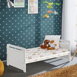 Lettino con materasso bambini neonati culla cassetto 67x124cm bianco Magic