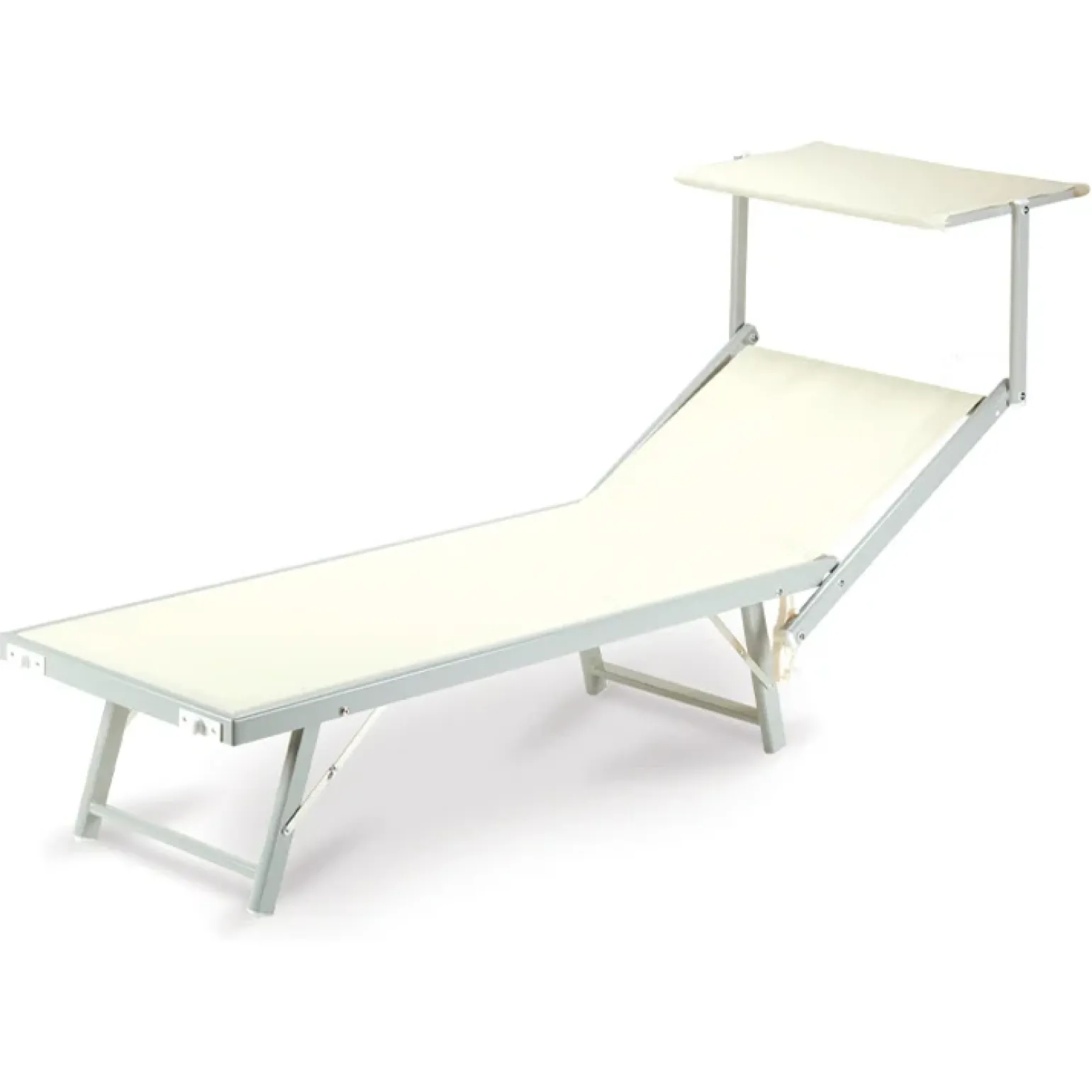 Lettino da giardino 59x186cm in textilene beige Malaga