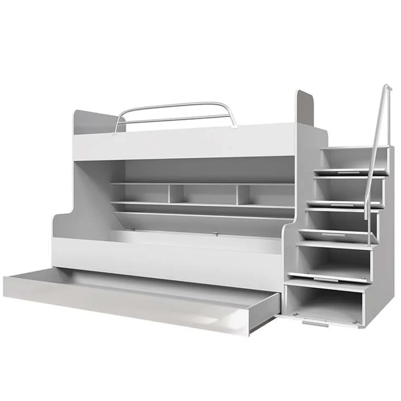 Letto a castello per bambini 254x120cm bianco grigio Enrico Gihome®