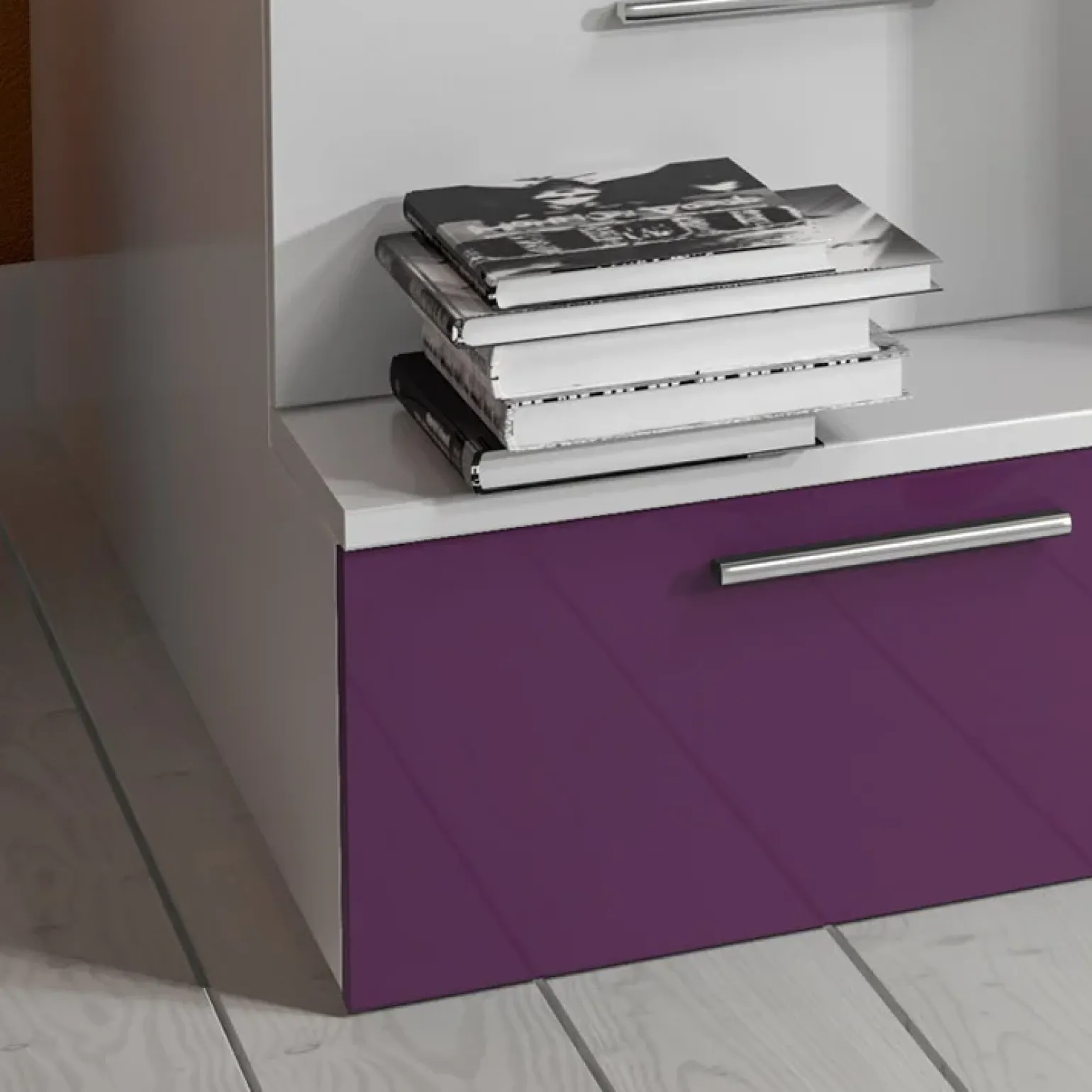 Letto a castello per bambini 254x120cm bianco viola Enrico Gihome®