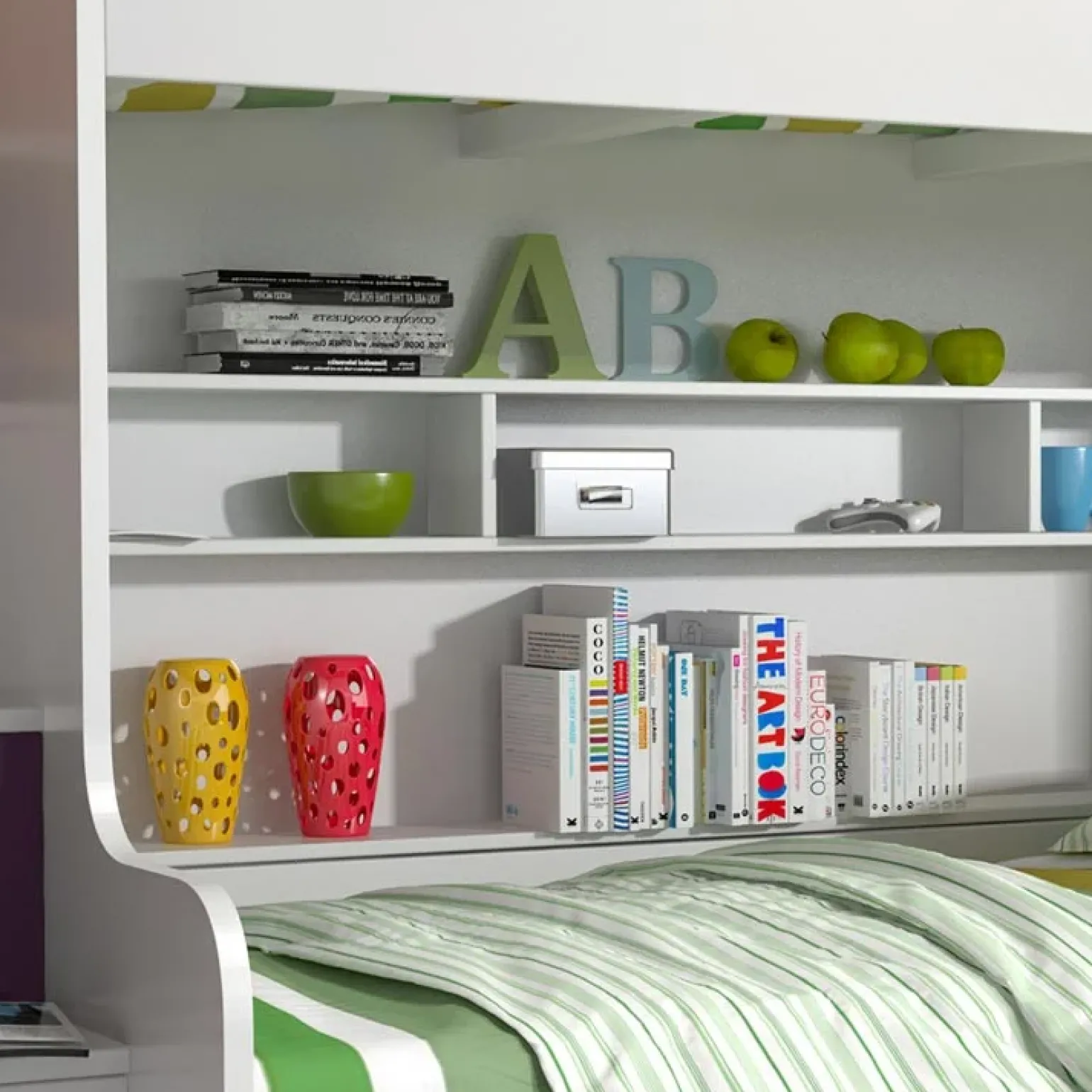 Letto a castello per bambini 254x120cm bianco viola Enrico Gihome®