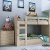 Letto a castello 205x96cm con cassettiera e mensola rovere Lorenzo Gihome®