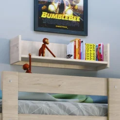 Letto a castello 205x96cm con cassettiera e mensola rovere Lorenzo Gihome®