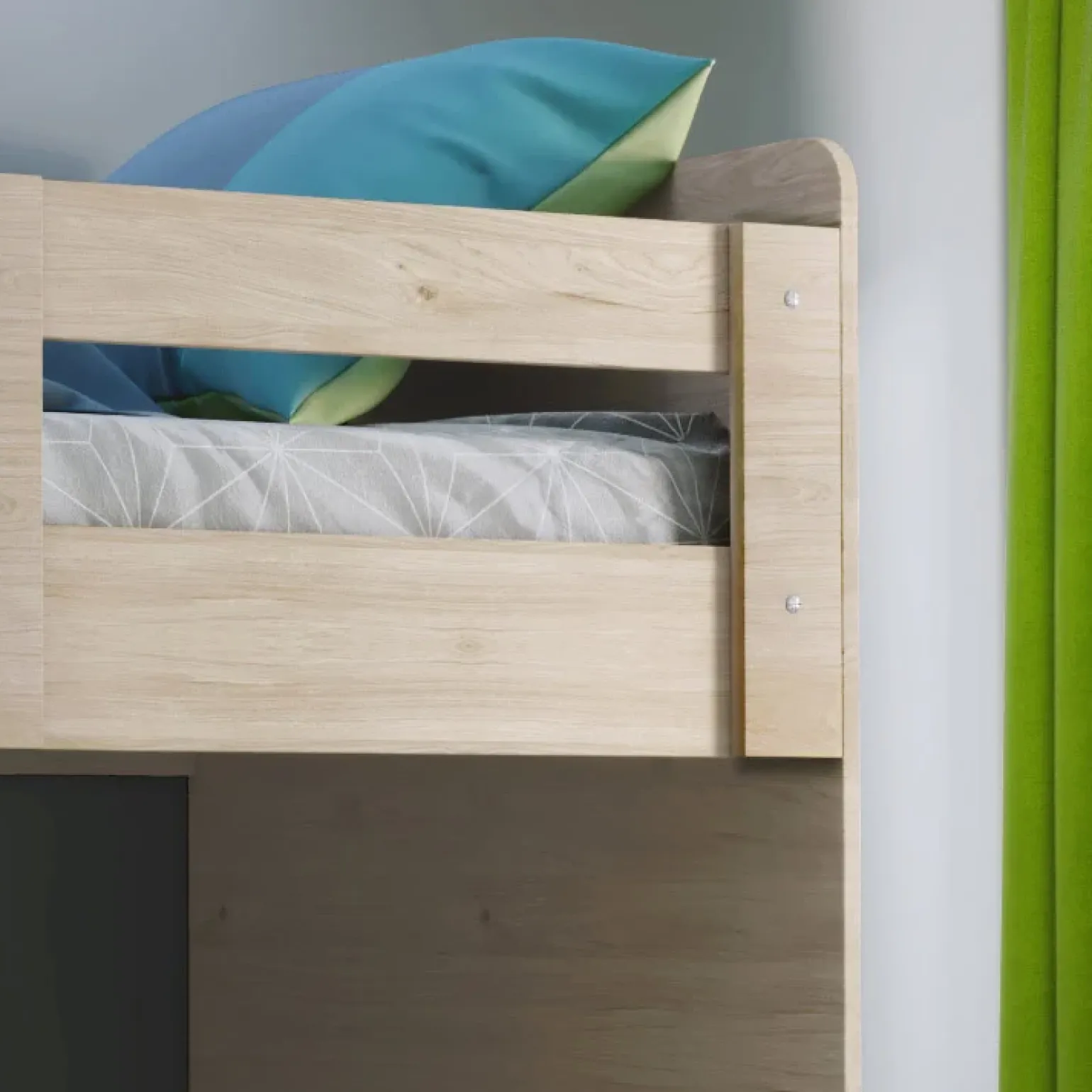 Letto a castello 205x96cm con cassettiera e mensola rovere Lorenzo Gihome®
