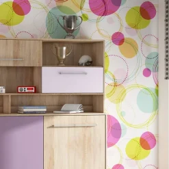 Letto a scomparsa orizzontale 90x200cm singolo con libreria rovere rosa Alvin Gihome®