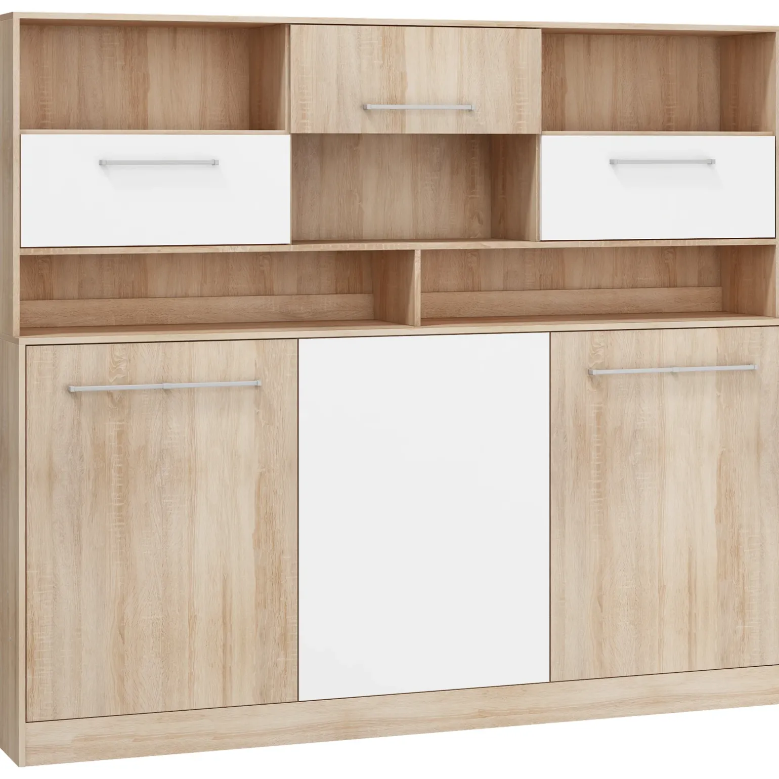 Letto a scomparsa orizzontale 90x200cm singolo con libreria rovere bianco Alvin Gihome®