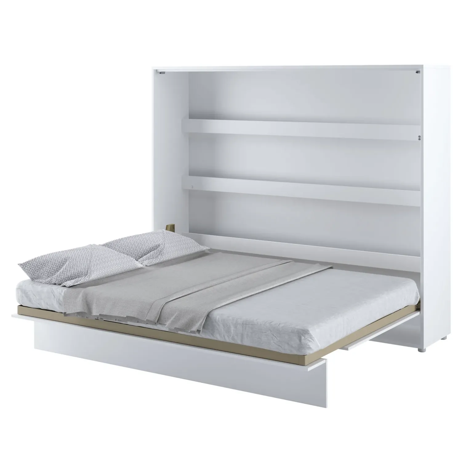 Letto a scomparsa orizzontale 140x200 cm alla francese bianco Camelio