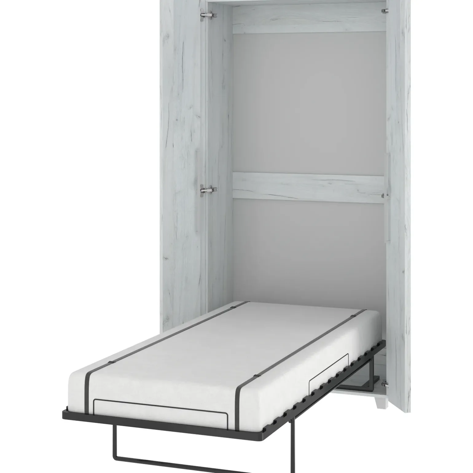 Letto a scomparsa verticale 90x200cm singolo bianco pino Calvin Gihome®