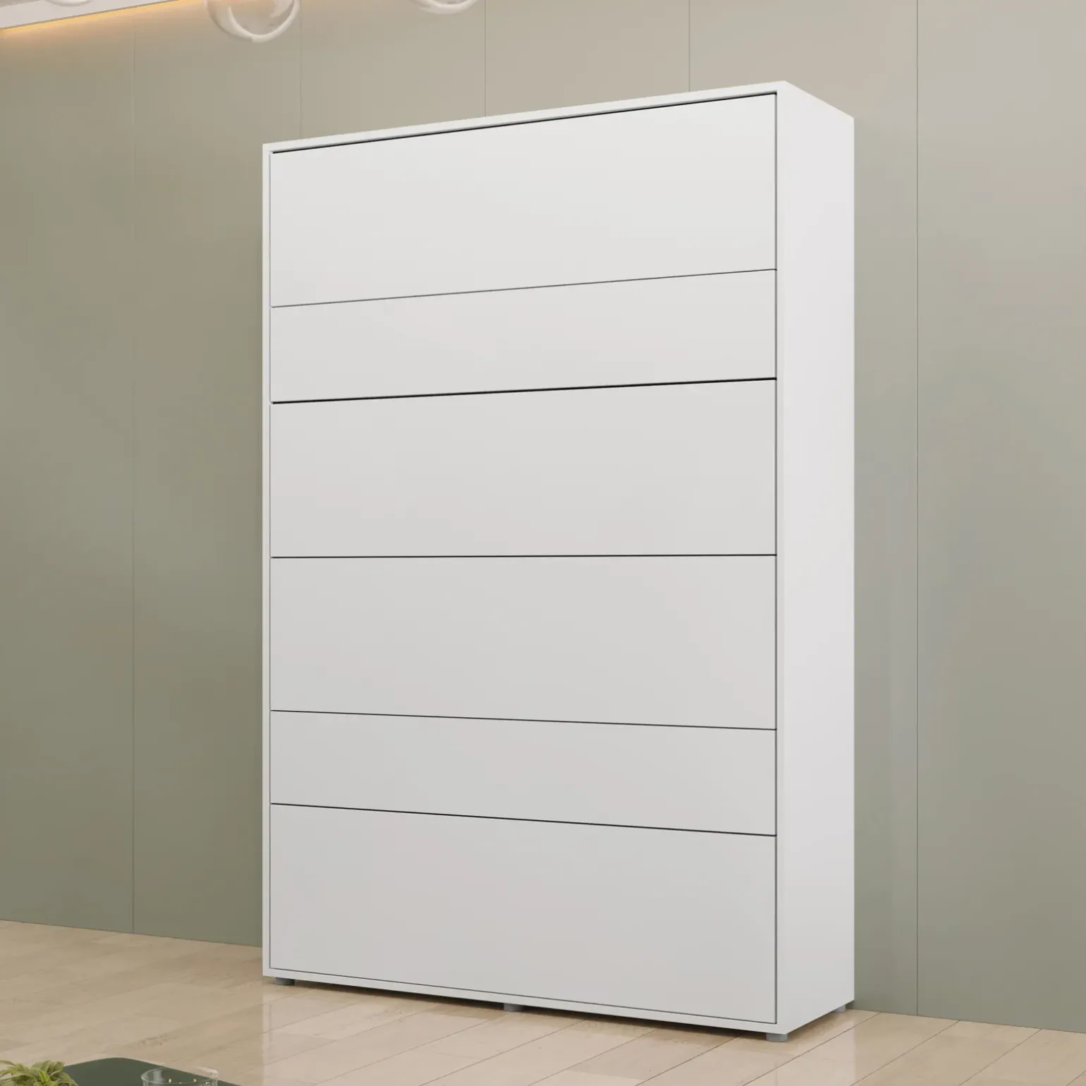 Letto a scomparsa verticale 140x200 cm alla francese bianco Camelio