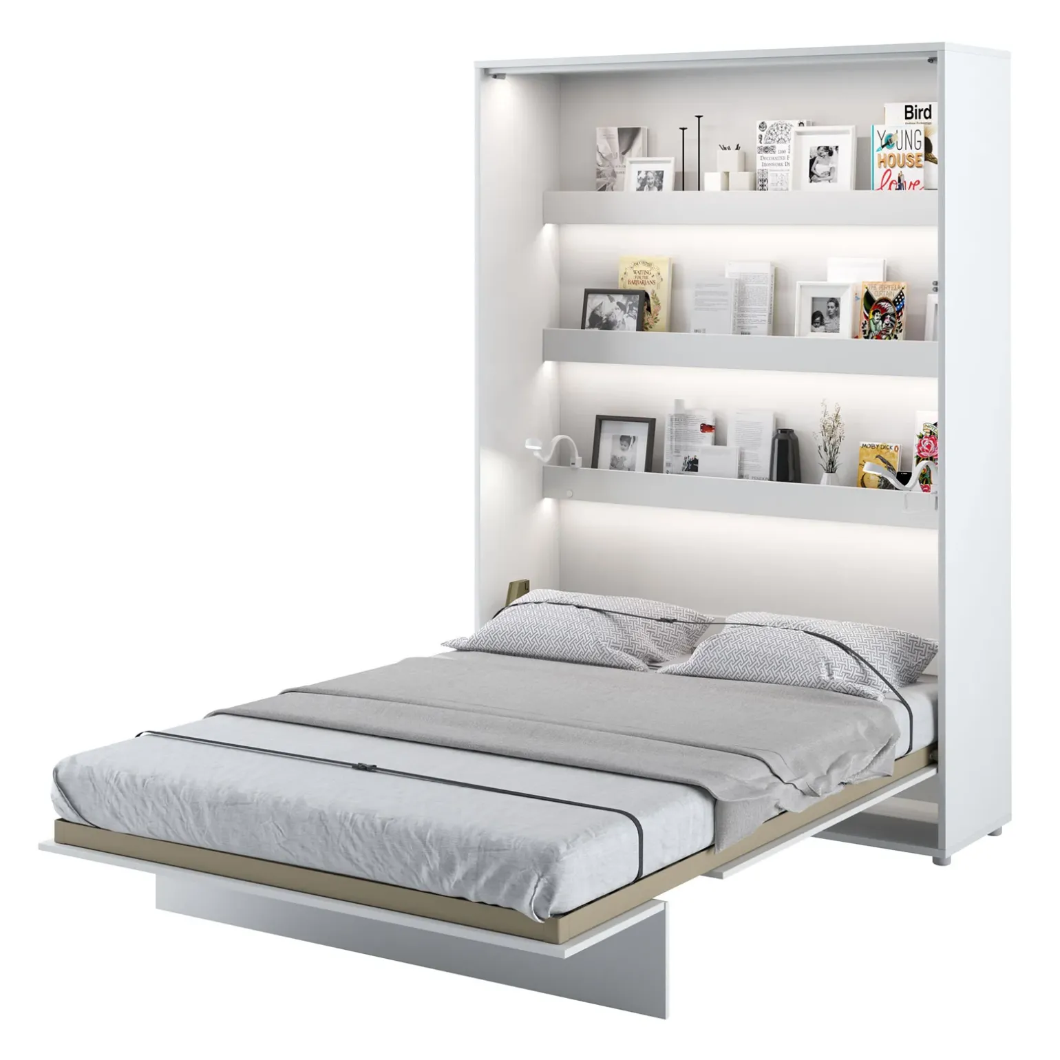 Letto a scomparsa verticale 180x200 cm matrimoniale oversize bianco Camelio