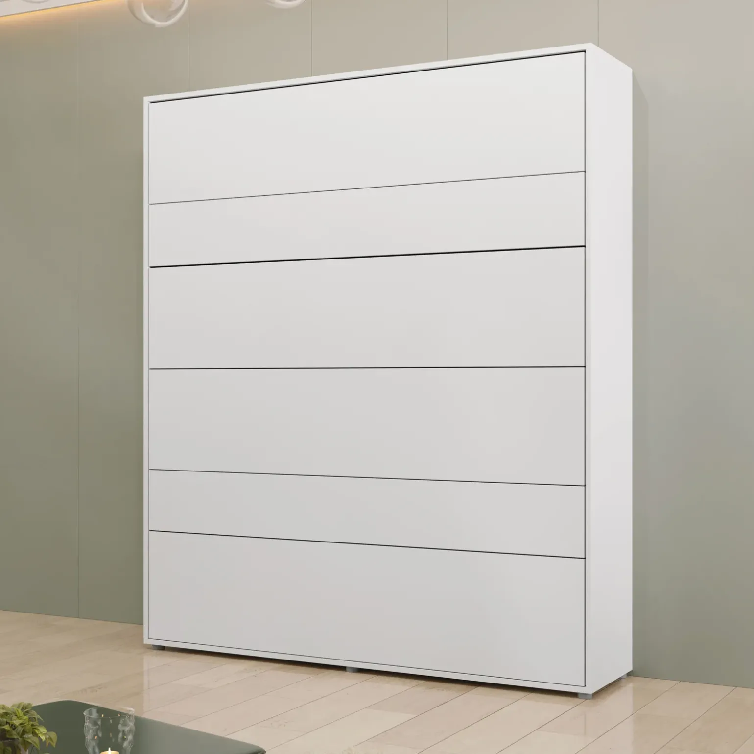 Letto a scomparsa verticale 180x200 cm matrimoniale oversize bianco Camelio