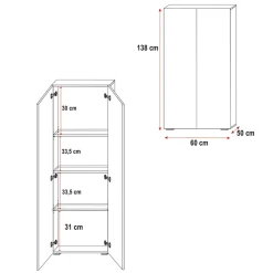 Letto a soppalco con armadio 254x120cm bianco rosa Simone Gihome®