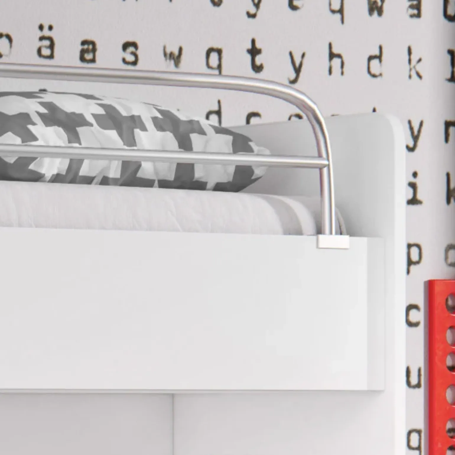 Letto a soppalco con armadio 254x120cm bianco Simone Gihome®