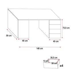 Letto a soppalco con armadio 254x120cm bianco Simone Gihome®