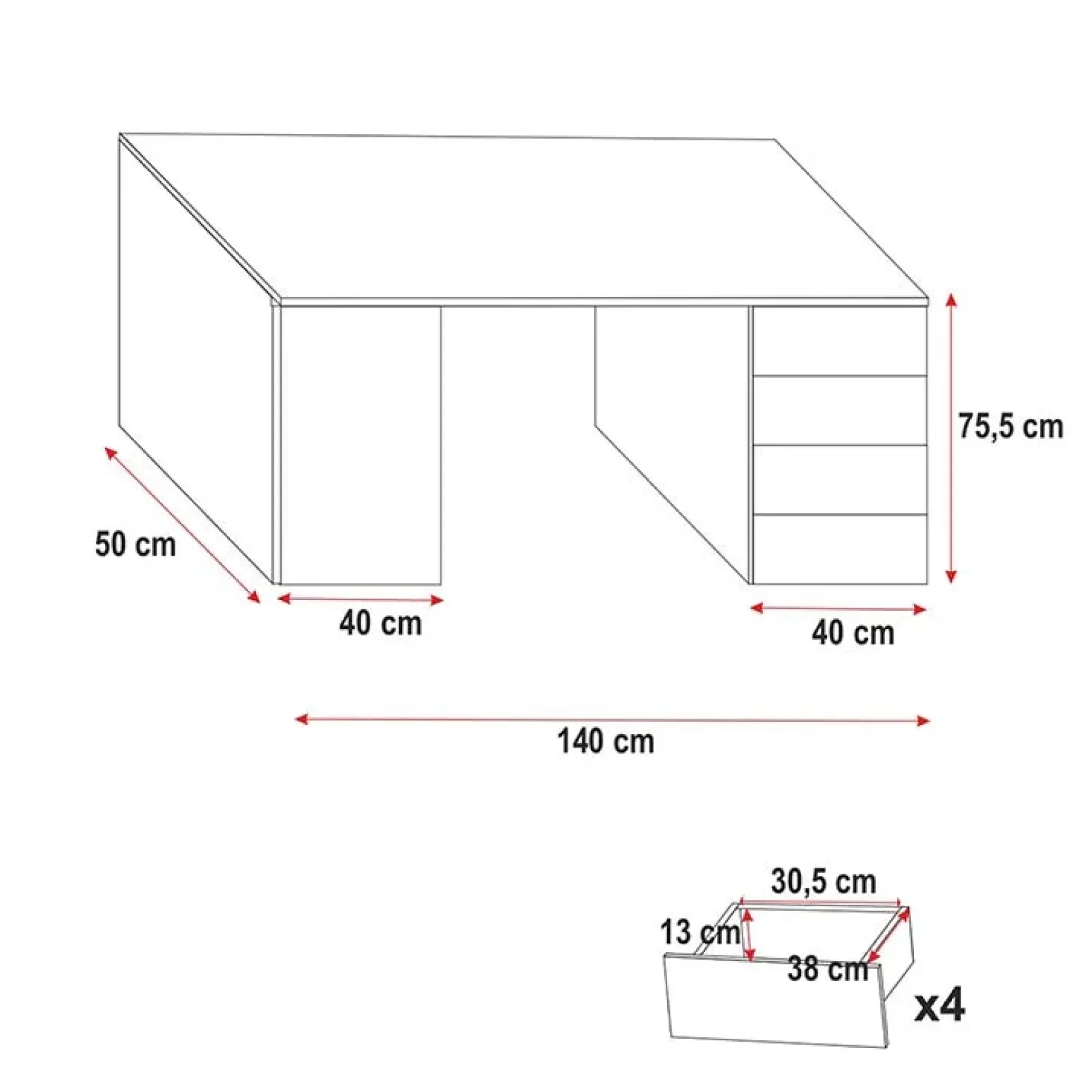 Letto a soppalco con armadio 254x120cm bianco Simone Gihome®