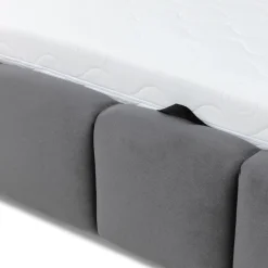 Letto alla francese 140x200 cm con rete contenitore imbottito grigio scuro Cometa
