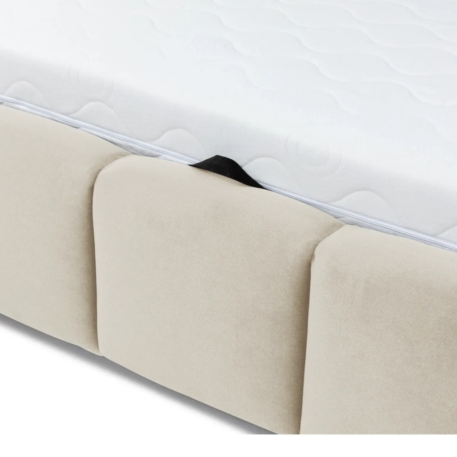 Letto alla francese 140x200 cm con rete contenitore imbottito beige Cometa