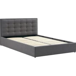 Letto alla francese 140x200cm con contenitore imbottito in tessuto grigio Foser Gihome®